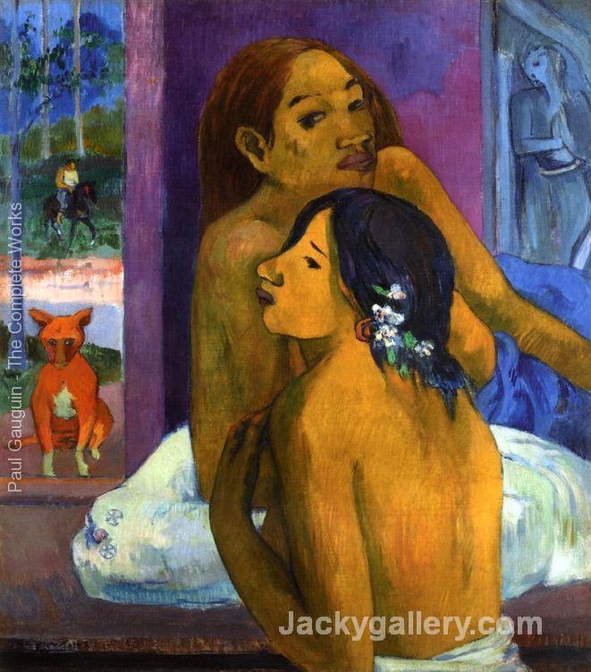 Two Women Aka Flowered Hair by Paul Gauguin paintings reproduction